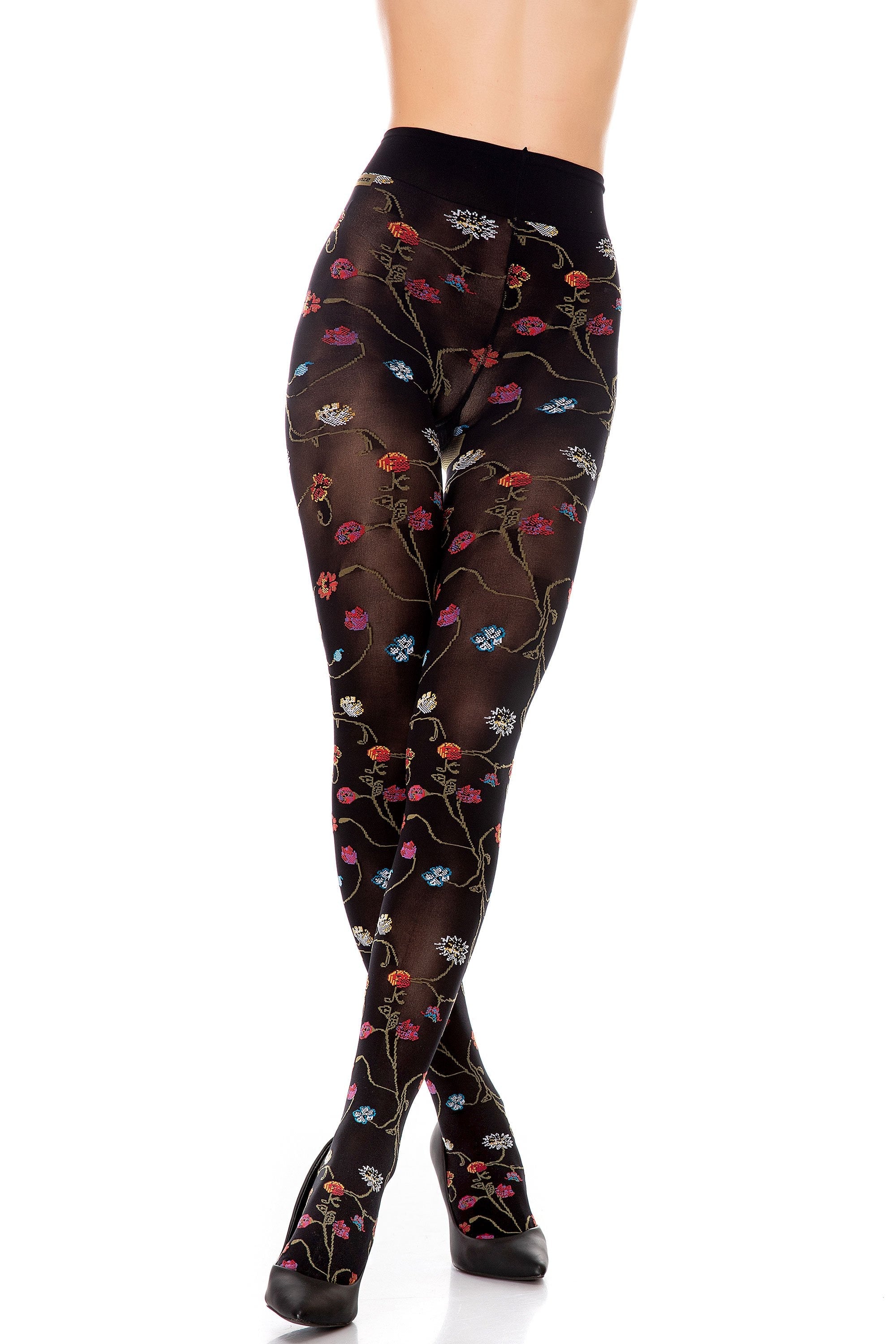 Platino Floral Tights