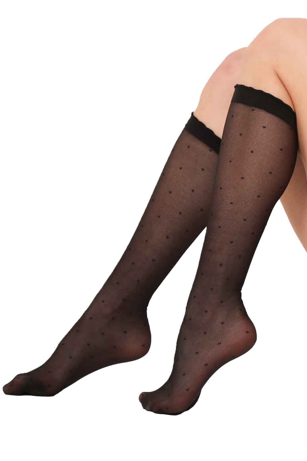 Andrea Bucci Polka Dot Knee High Socks 03/04161 – TightsTightsTights