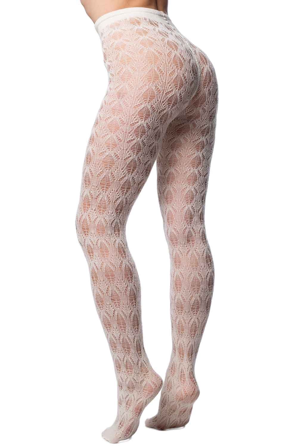 Polaris White Lace Design Tights