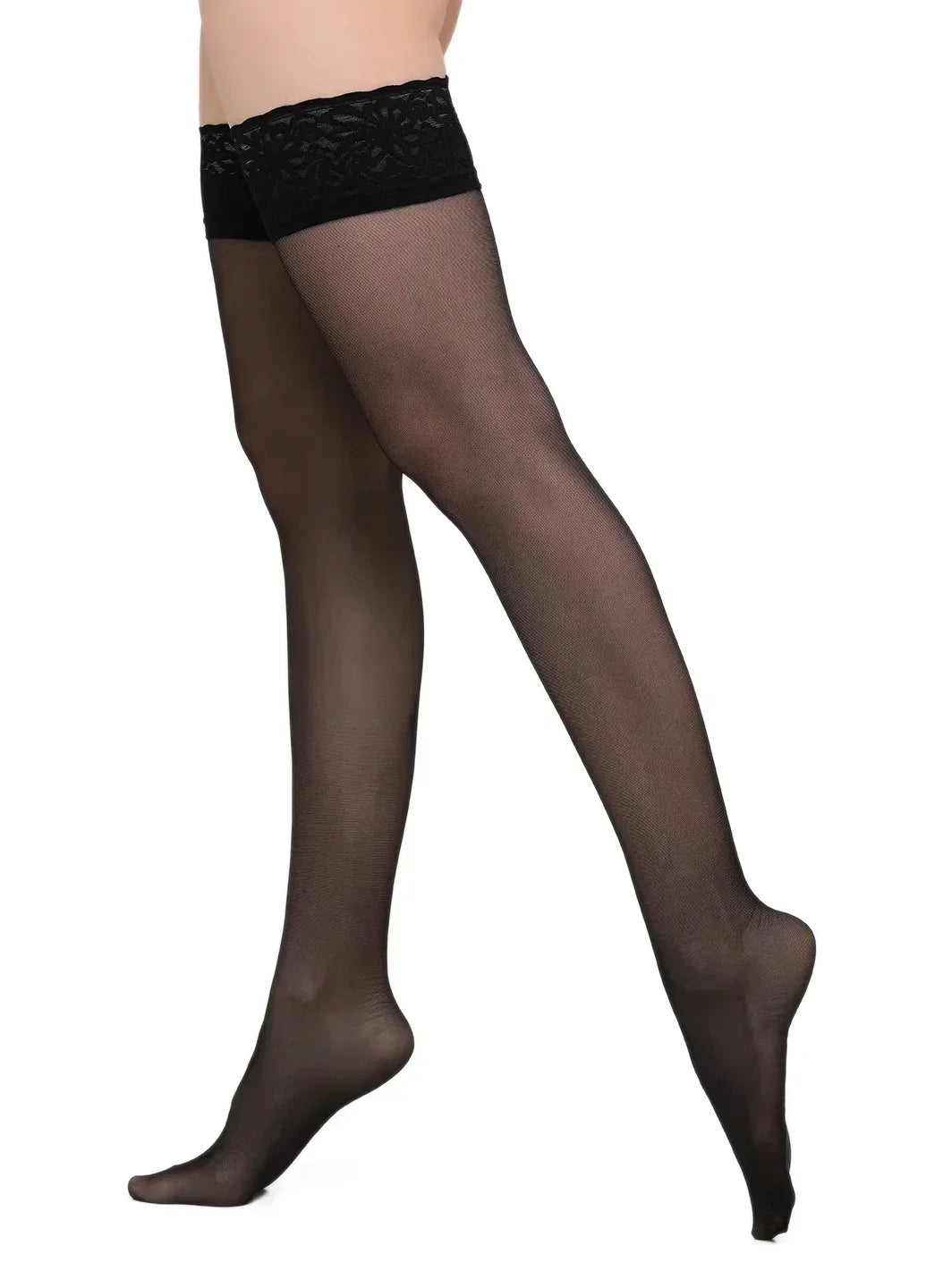 black lace top hold ups
