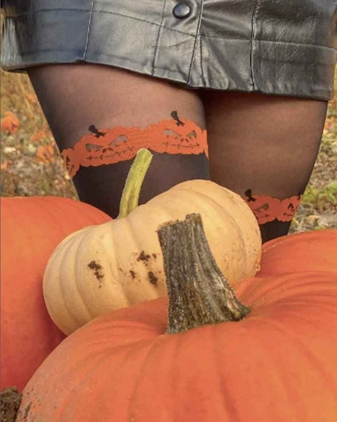 halloween pumpkin tights
