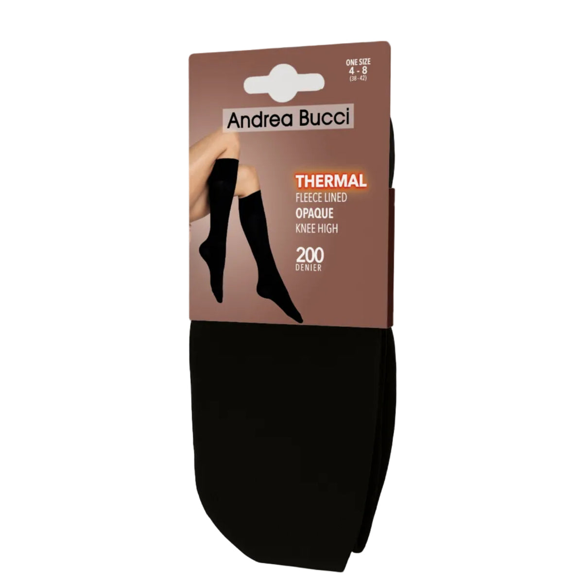 Thermal knee highs 200 denier black opaque