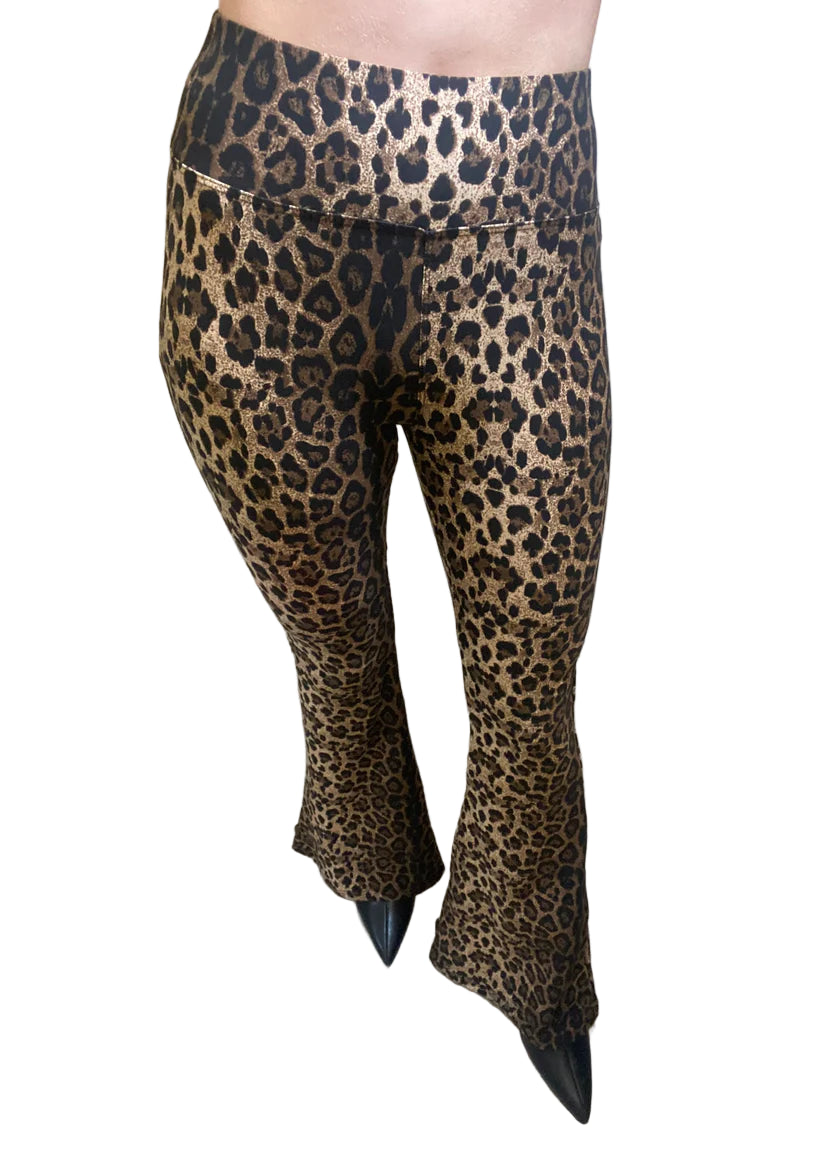 Leopard Print Flared Leggings