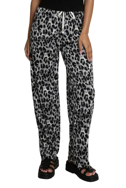 Leopard Print Wide Leg Trousers