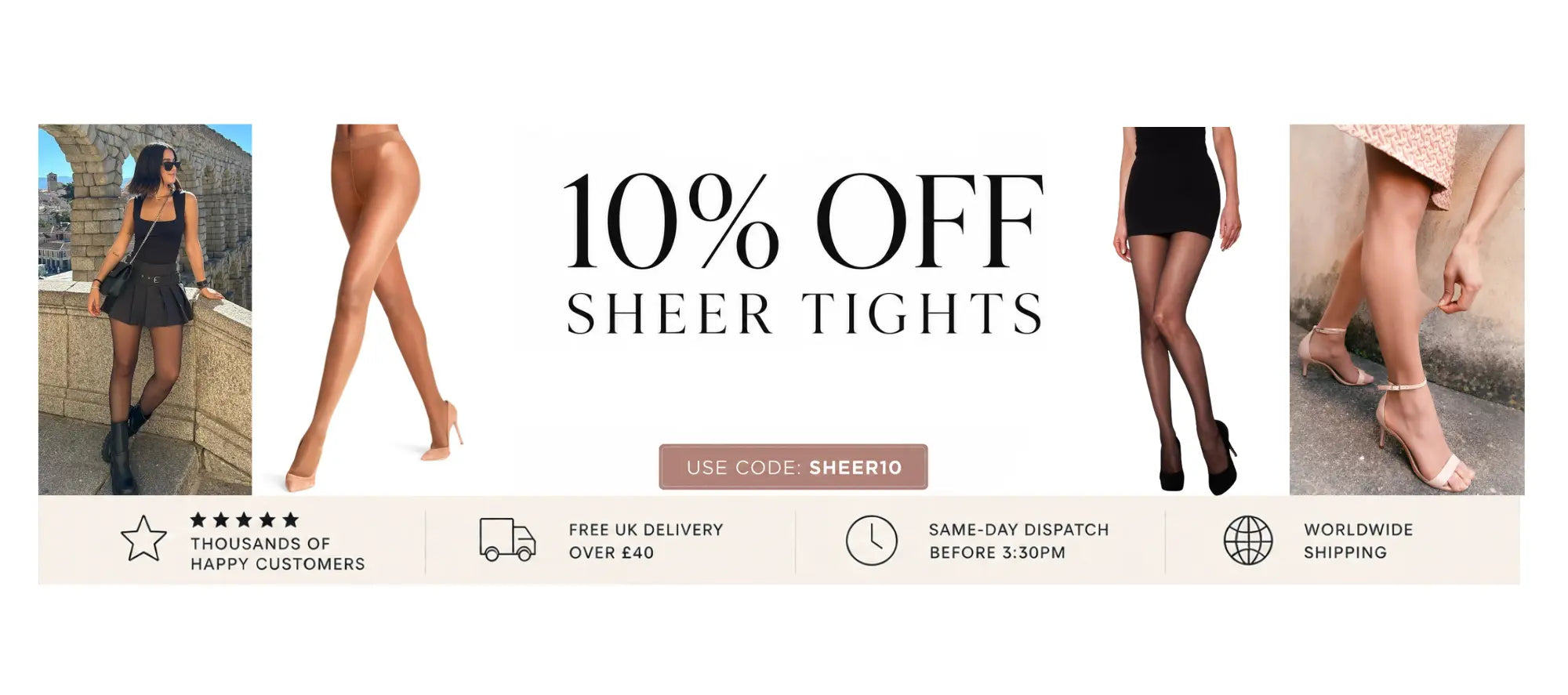 10% off sheer tights with discount code sheer10