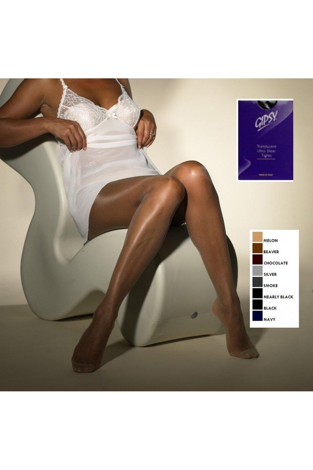 Translucent Ultra Sheer Tights (NAVY BOX) 1004