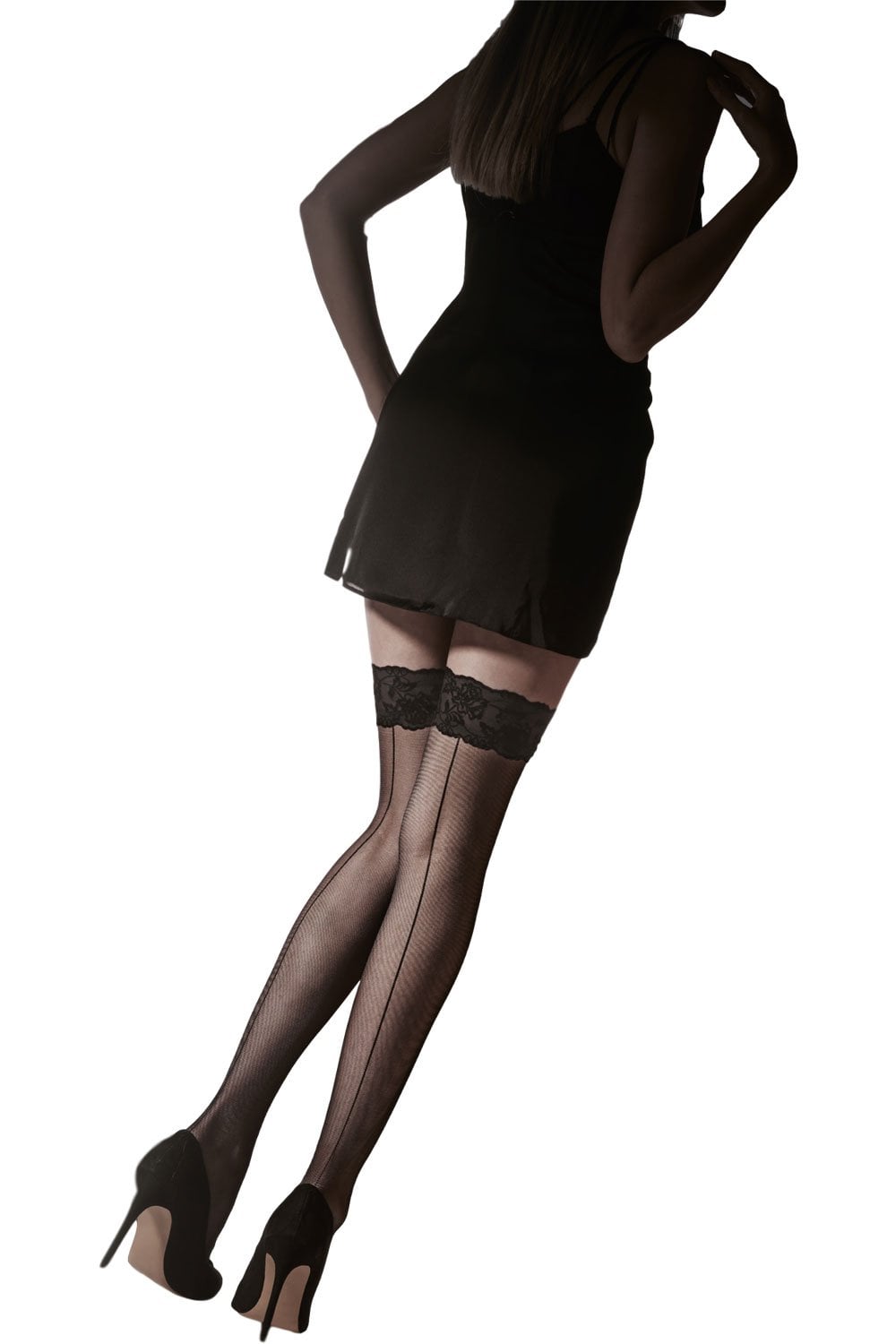 Velvet Lace Backseam Hold Up AVR7