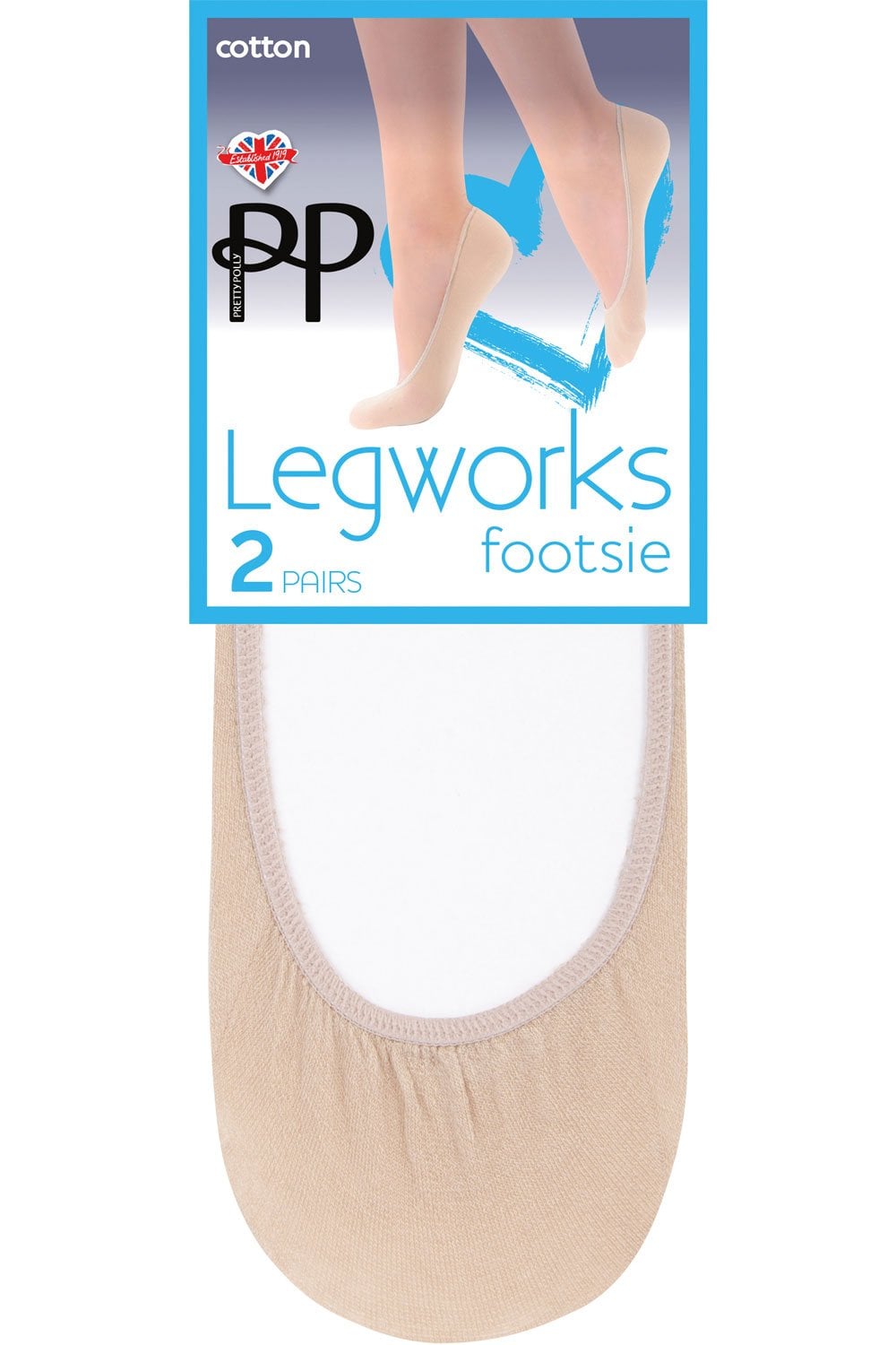 Legworks Cotton Footsies 2 Pair Pack EL66