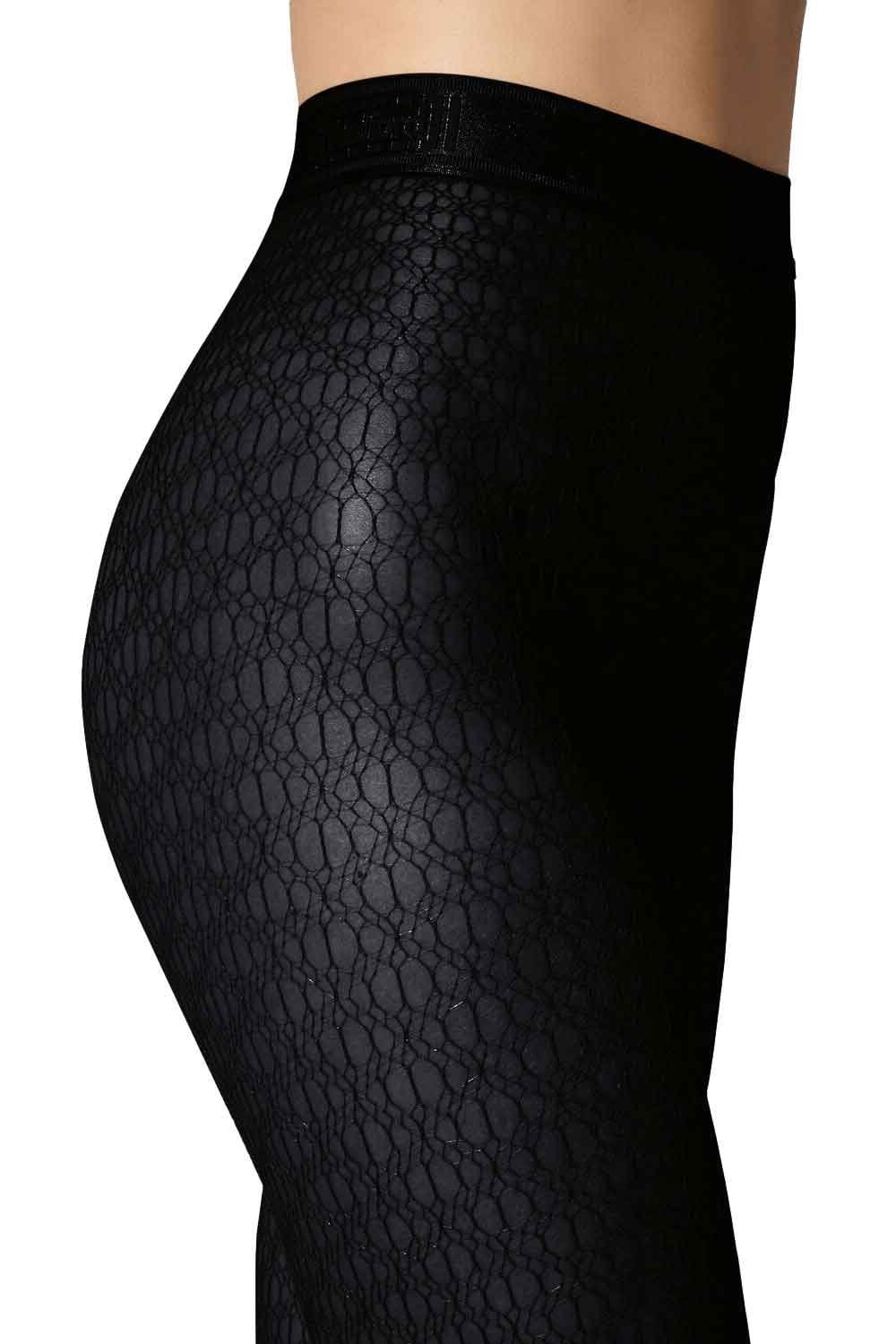 Fine Net Tights Graphic Motif Design 19445
