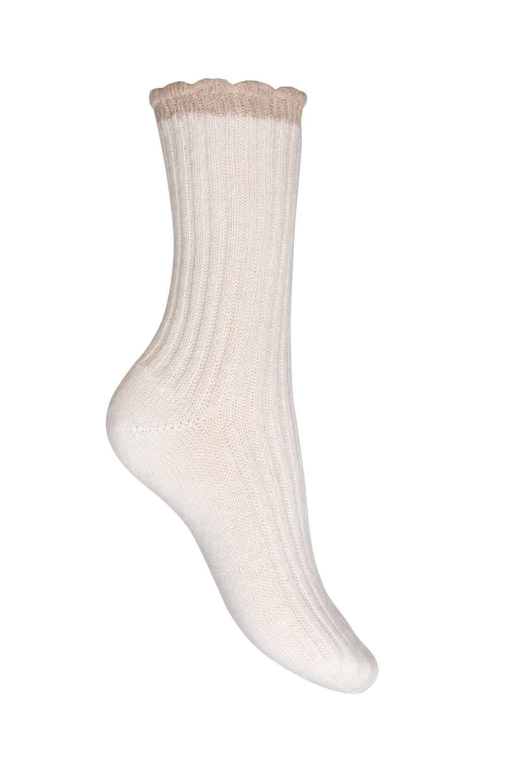 Cashmere Scallop Top Rib Socks 1PP CGEI