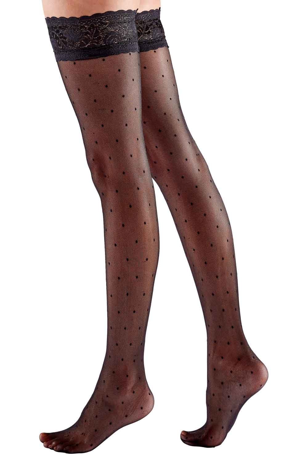 Sheer Polka Dot Hold Ups AYR5
