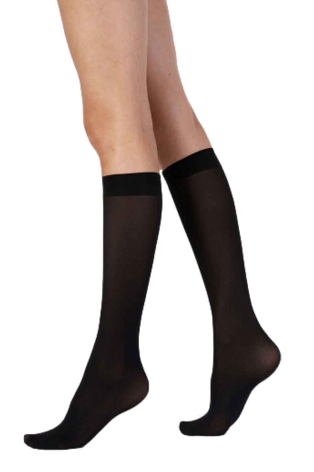 40 Denier Black Opaque Knee Highs ERQ6