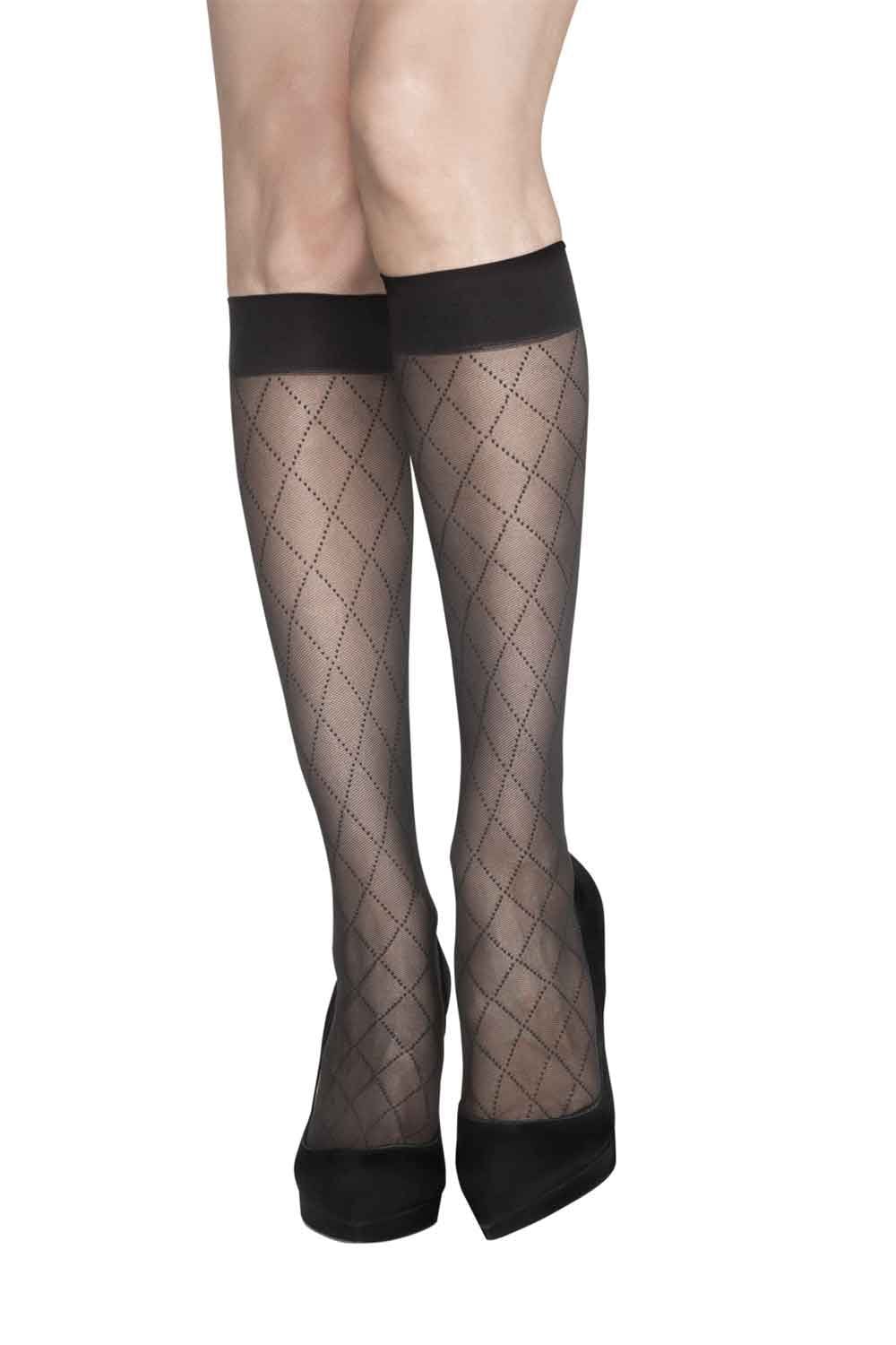 Spot & Diamond Knee High 2 Pair Pack CFAB
