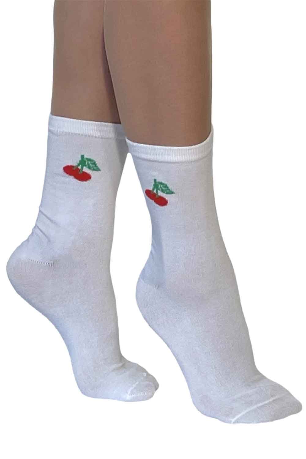Embroidered Cherry Ankle Socks 1577