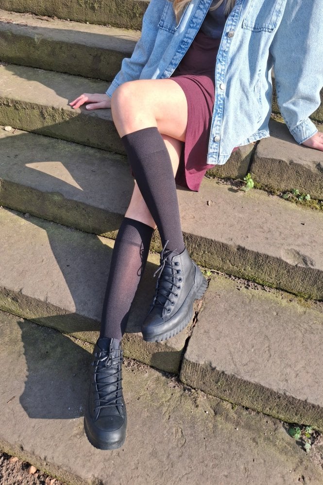 60 Denier 3D Opaque Knee Highs 2PP EVA8