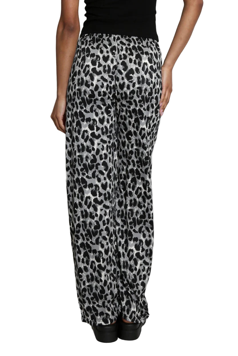 Leopard Print Wide Leg Trousers
