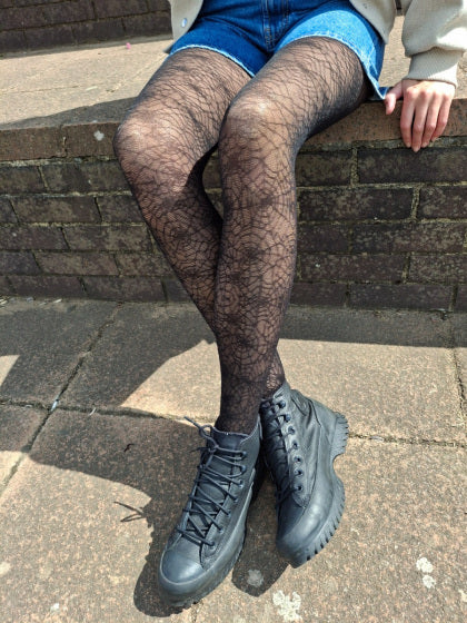 Halloween Cobweb Pattern Tights AXZ1