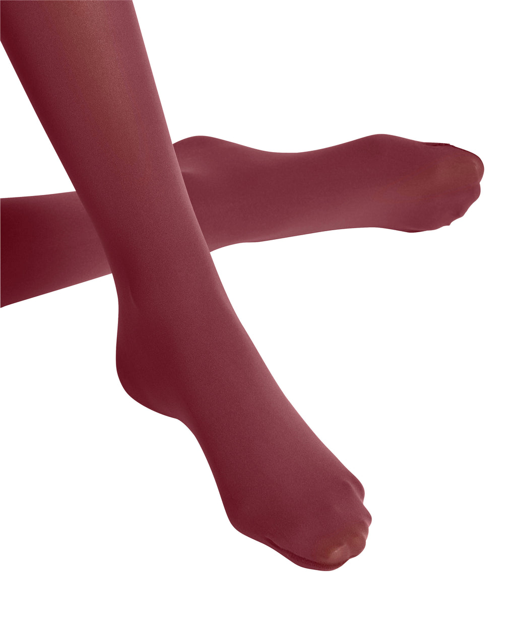 Ruby  tights worn by a person on a white background