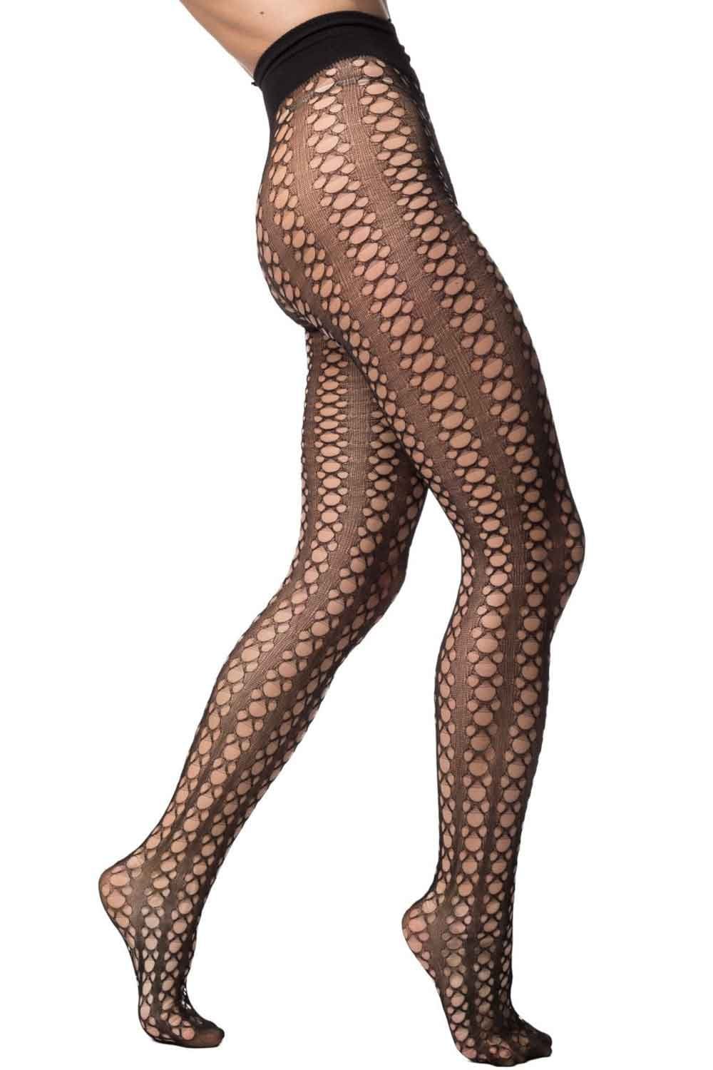 Alasia geometric patterned tights on a white background