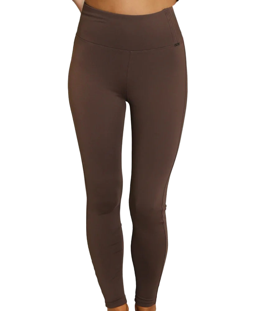 Allana streth fit leggings in brown with a fleece lining