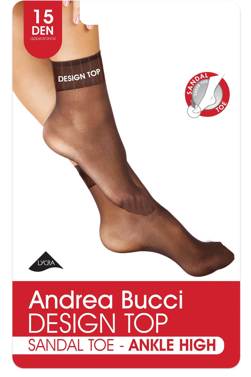 Andrea Bucci Design Top sandal toe ankle high socks  on a white background