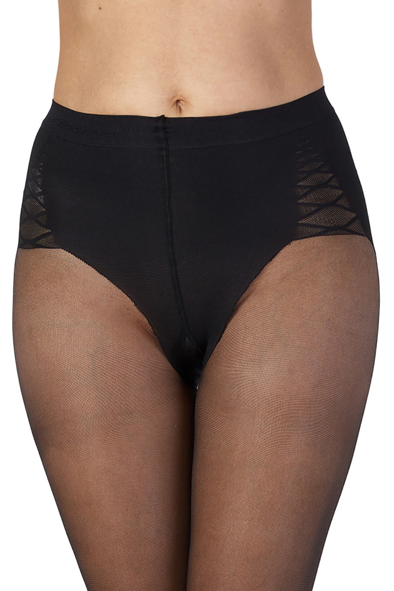 Black hi leg toner tights  worn by a person on a white background