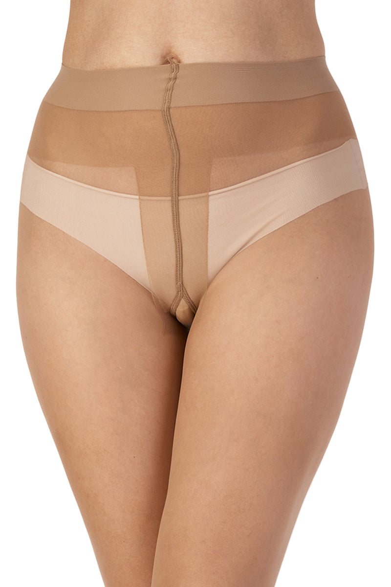 Nude shine tights  on a white background