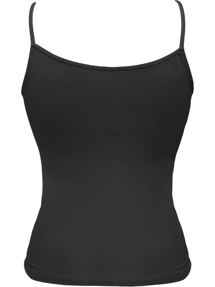 Black cami vest  top on a white background