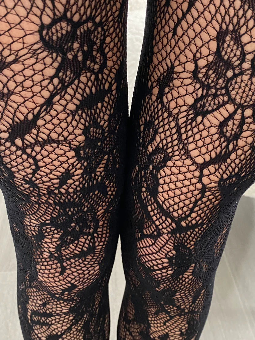 Allana lace tights in black