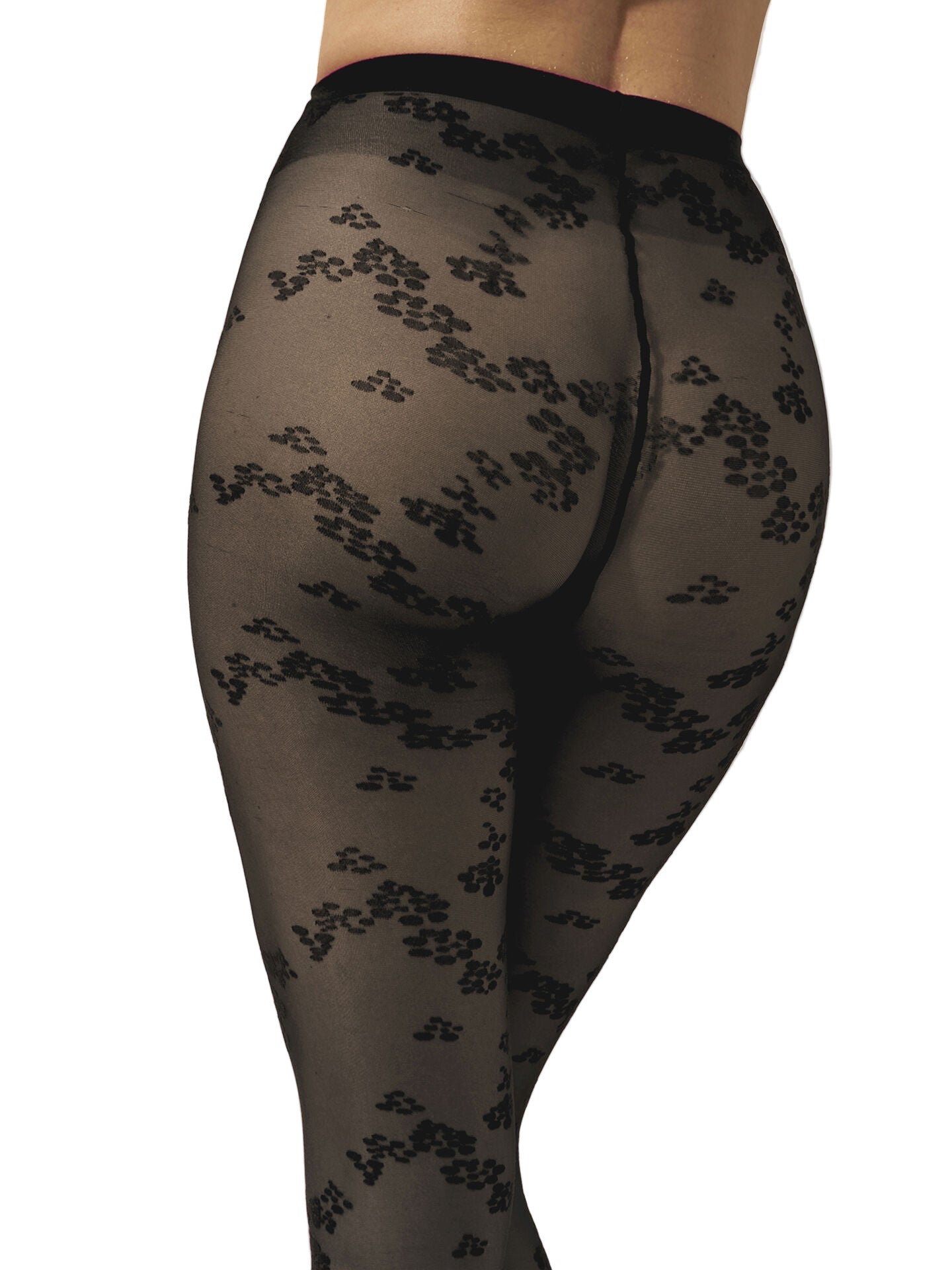 Floral  patterned black tights by Wolford 17657