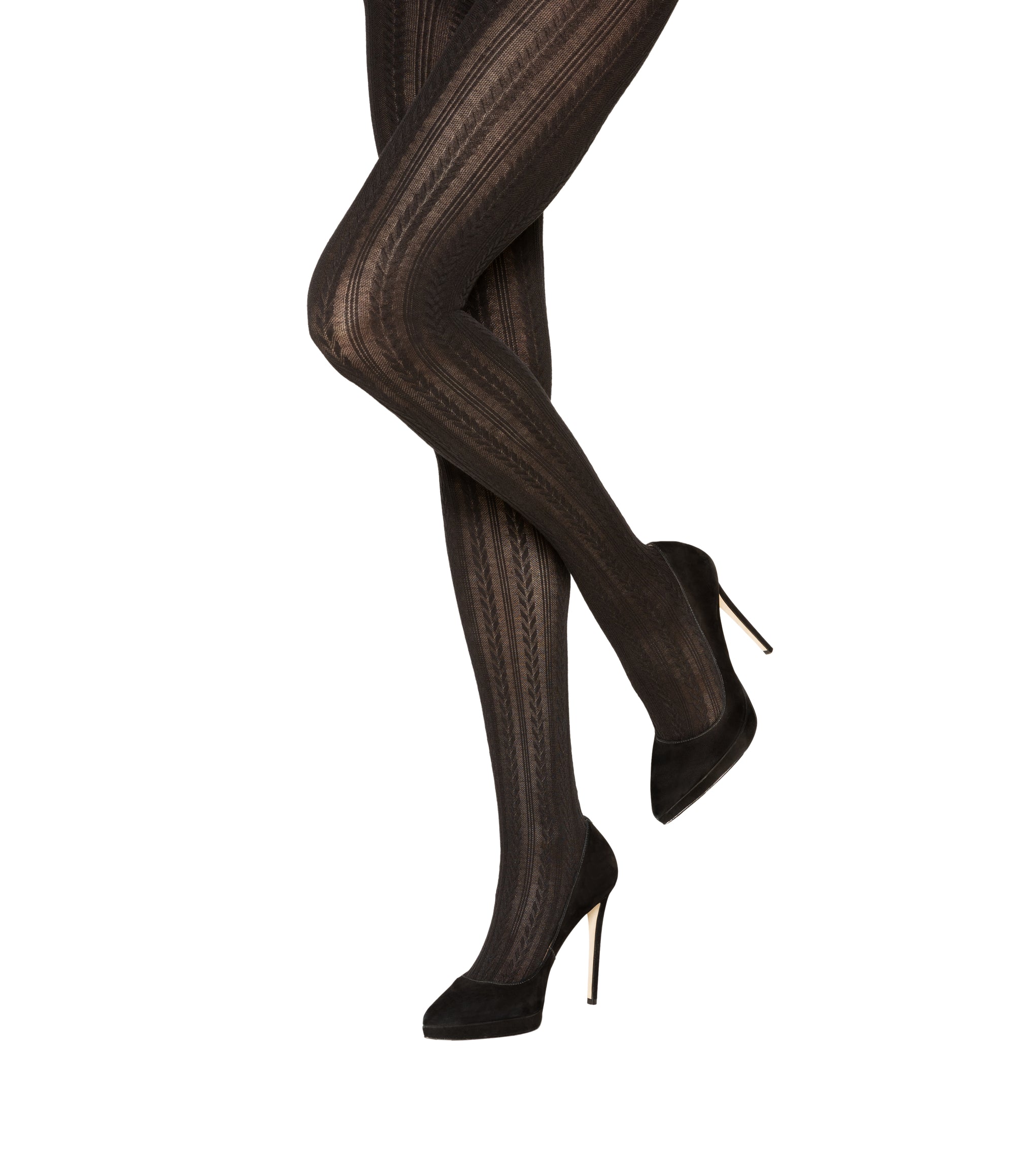  Black chevron stripe design tights by Charnos cabv