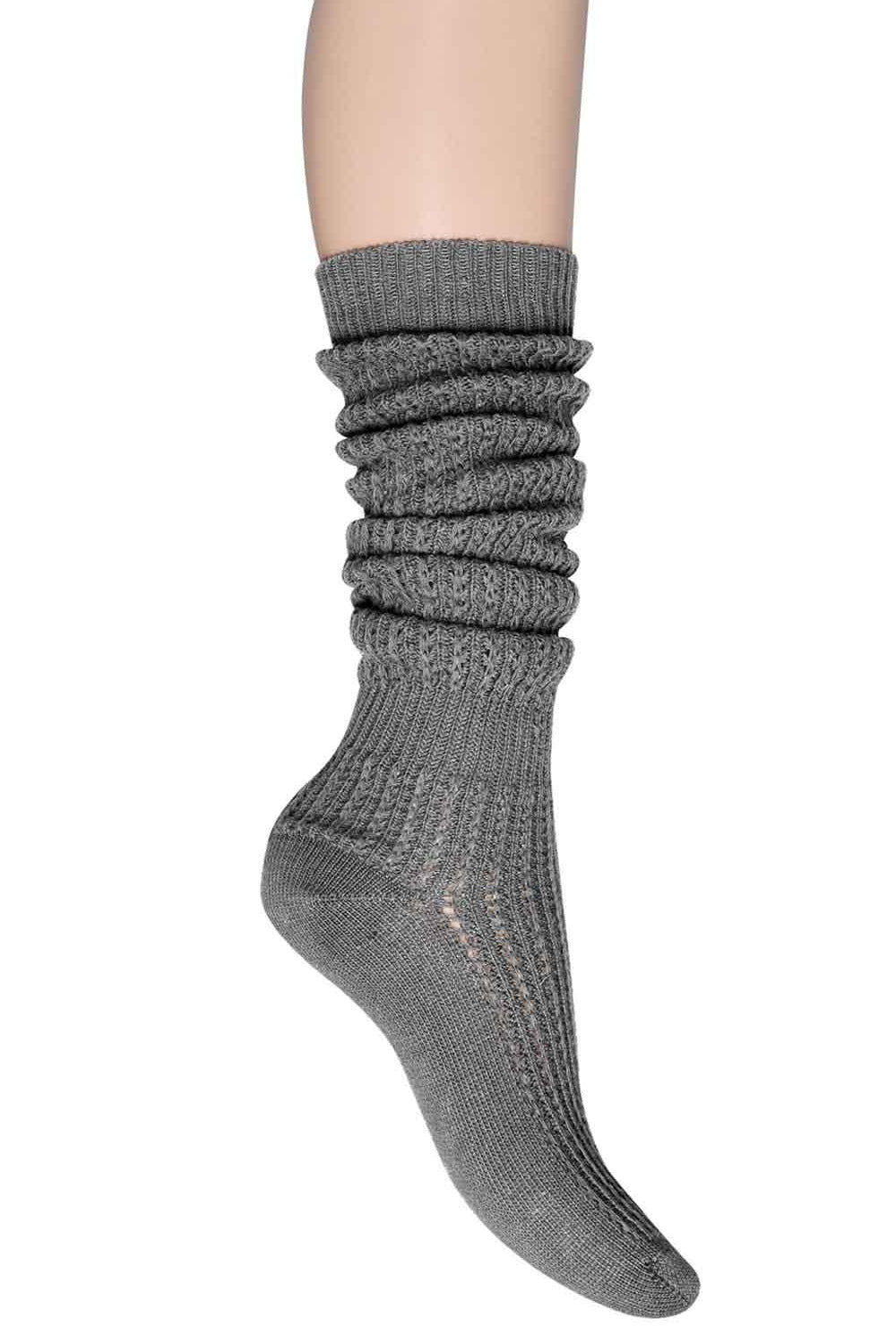 Grey boot socks on a white background