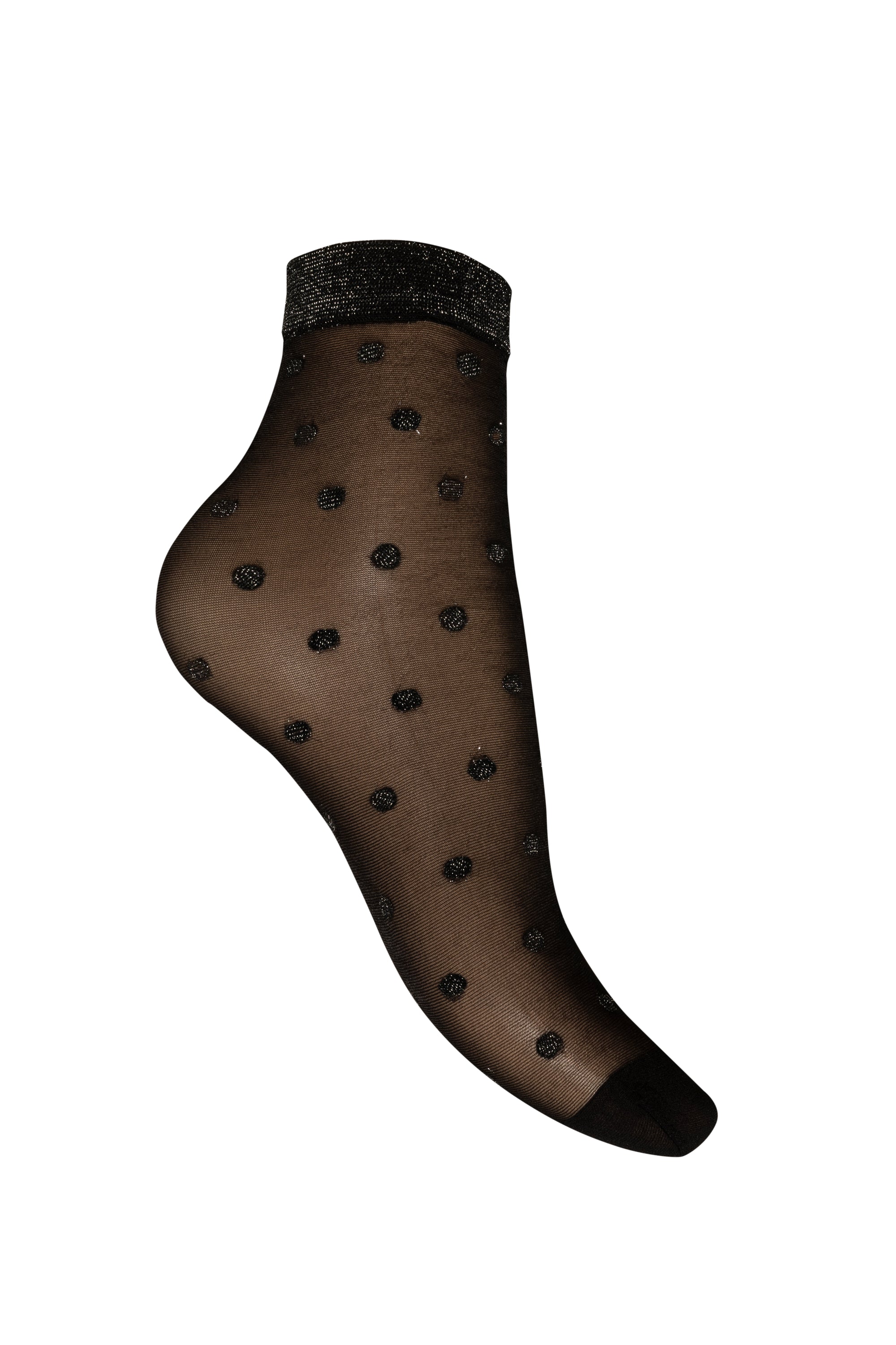 Sparkle spot black and silver anklet socks 
