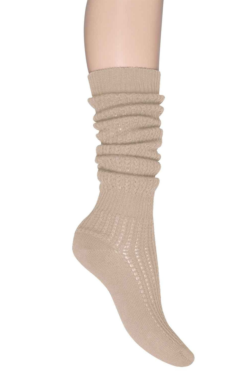 Beige  boot sock on a white background