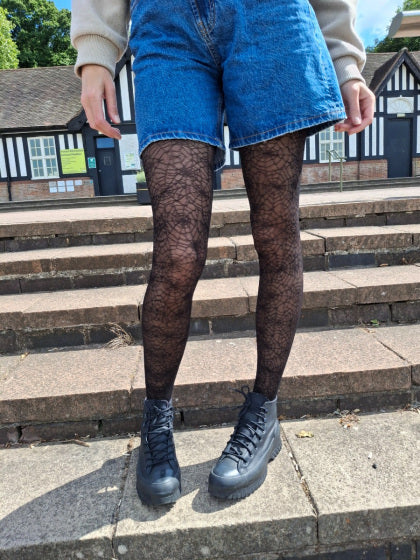 Cobweb halloween pattern tights AXZ1