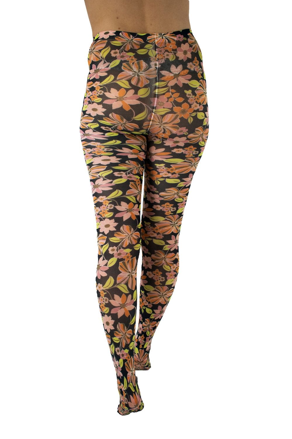 Colour pop floral tights  with a white background