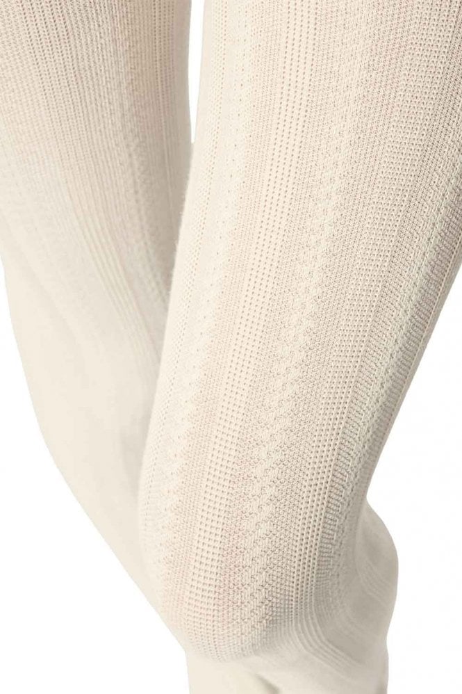 Cotton Knit Tights By Oroblu in a wool colour on a white background