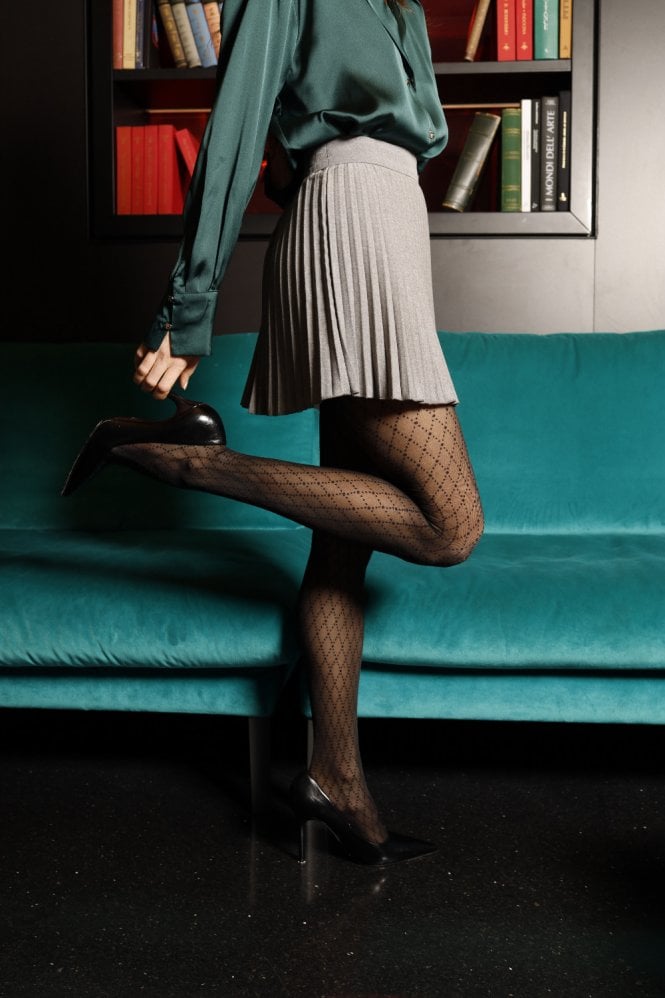 Sheer to waist diamond design tights by Andrea Bucci 03/02478