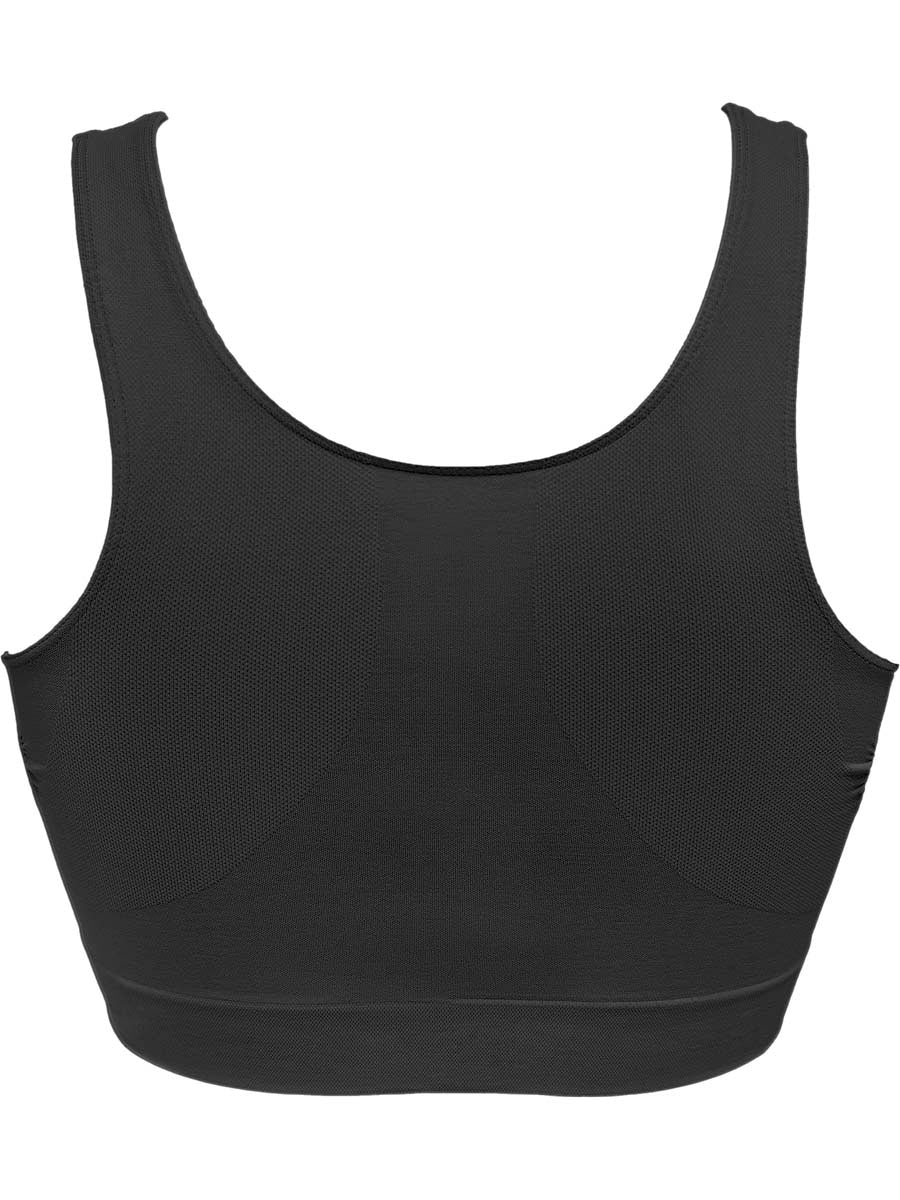 Black comfort bra on a white background