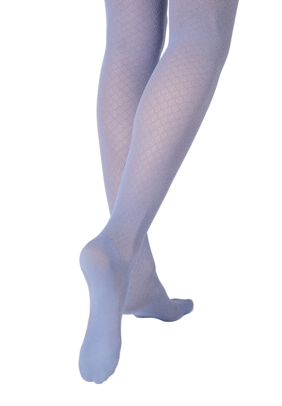 Crystal grey tights worn by a person on a white background