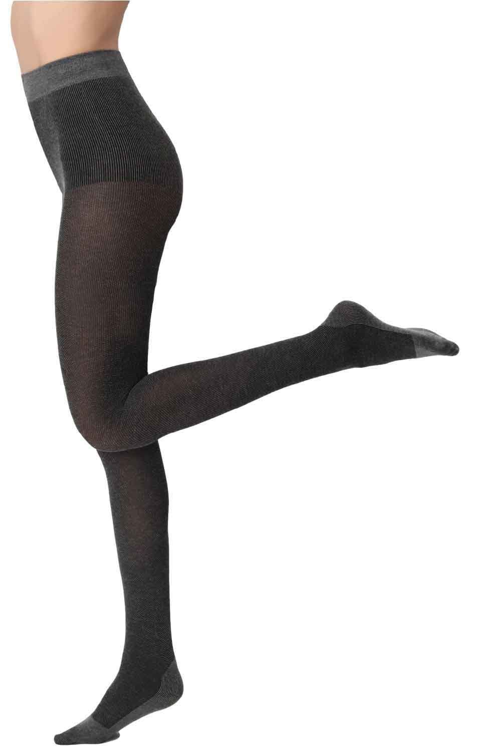 Natural opaque tights in anthracite worn by a person on a white background