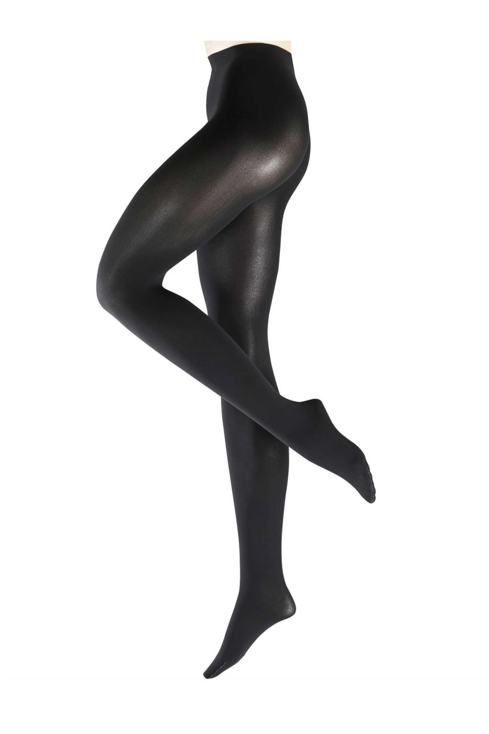 Black warm thermo  tights on a white background
