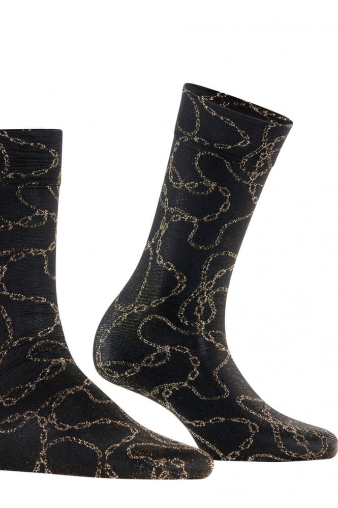Falke socks in black and gold jewel design