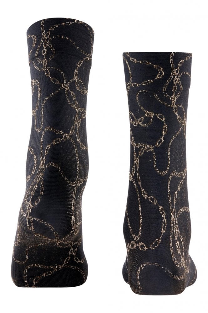 Falke socks with a jewel design in black and gold