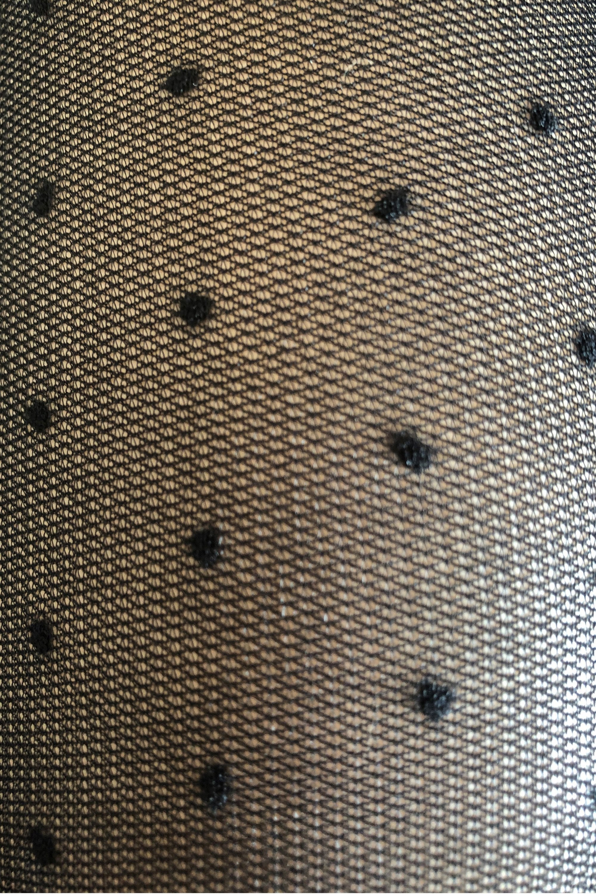 Close up of fine mesh dot plus size tights
