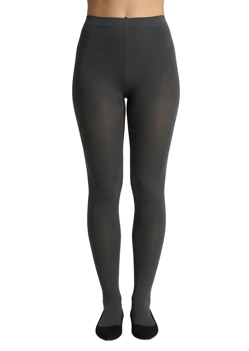 Grey tights on a model 
