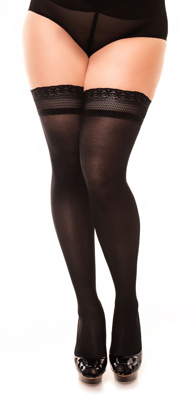 Glamory Black Lace Top Hold Ups Vital