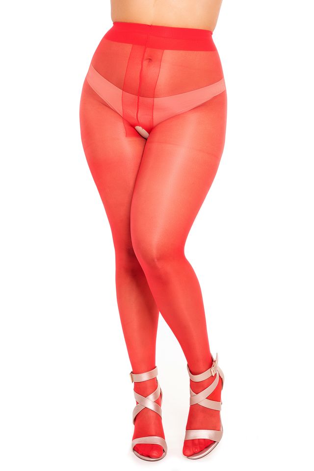 Glamory 50129 Red Crotchless Tights