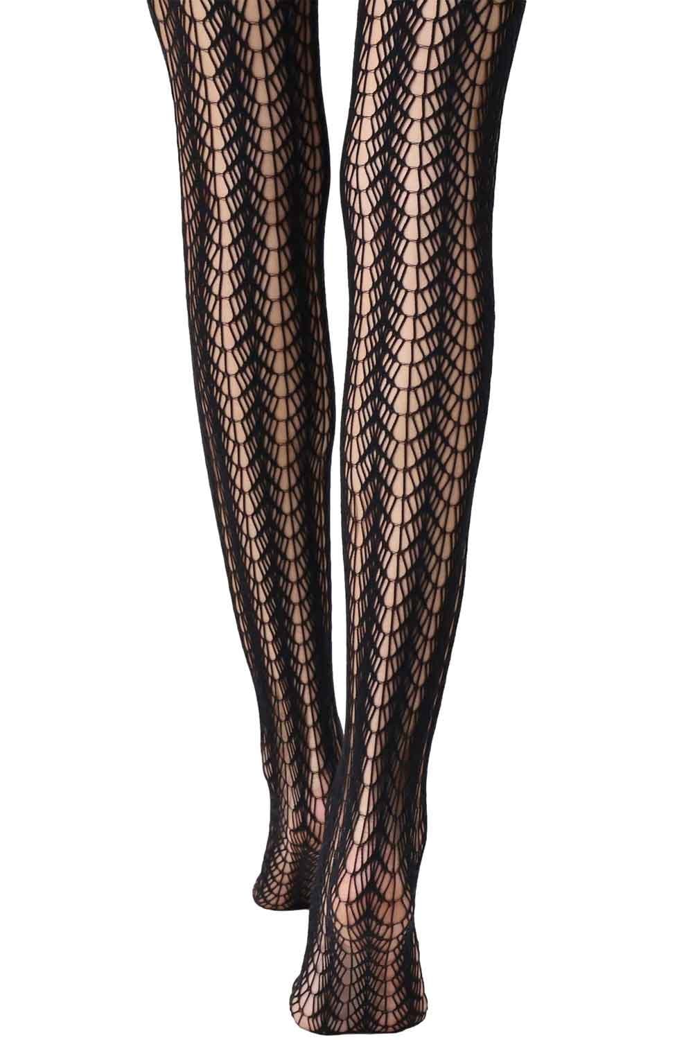 Black gothic  fishnet tights on a white background