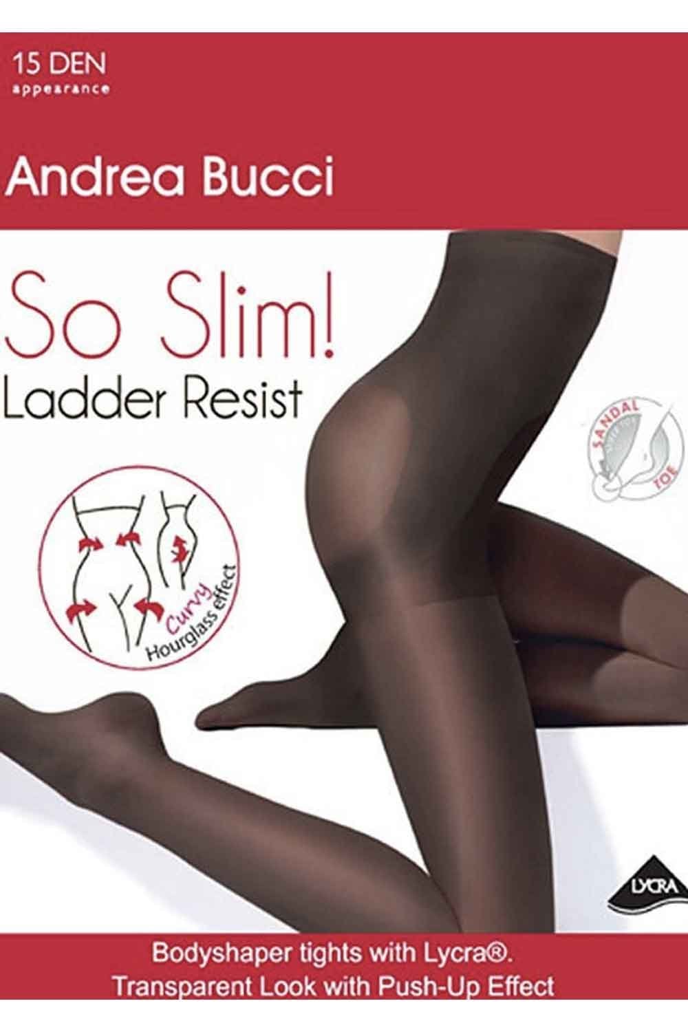 Andrea Bucci So Slim! ladder resist bodyshaper tights packaging on a white background